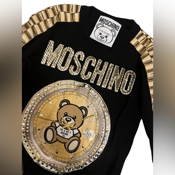 Moschino Bear Clock Sweater Black - Picture 3 of 5